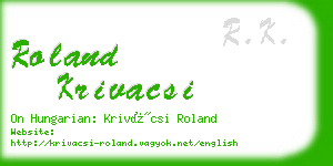 roland krivacsi business card